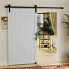 Dolonm  MDF White K-Shaped Barn Door with Hardware (Includes Round Tube Handrail and Swing Stop) - 2 of 4