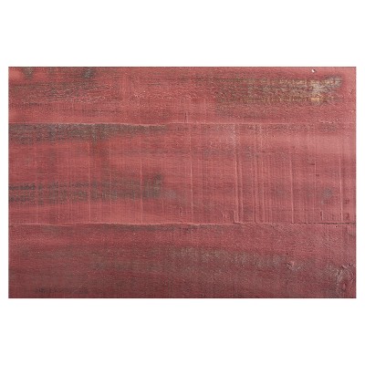 Country Cottage 46'' Red Wood Coffee Table with Storage Shelf