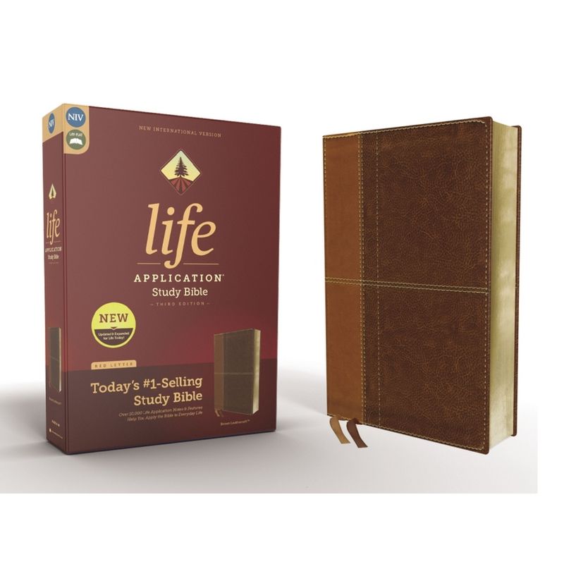 Niv, Life Application Study Bible, Third Edition, Leathersoft, Brown, Red Letter Edition - (NIV Life Application Study Bible, Third Edition), 1 of 2