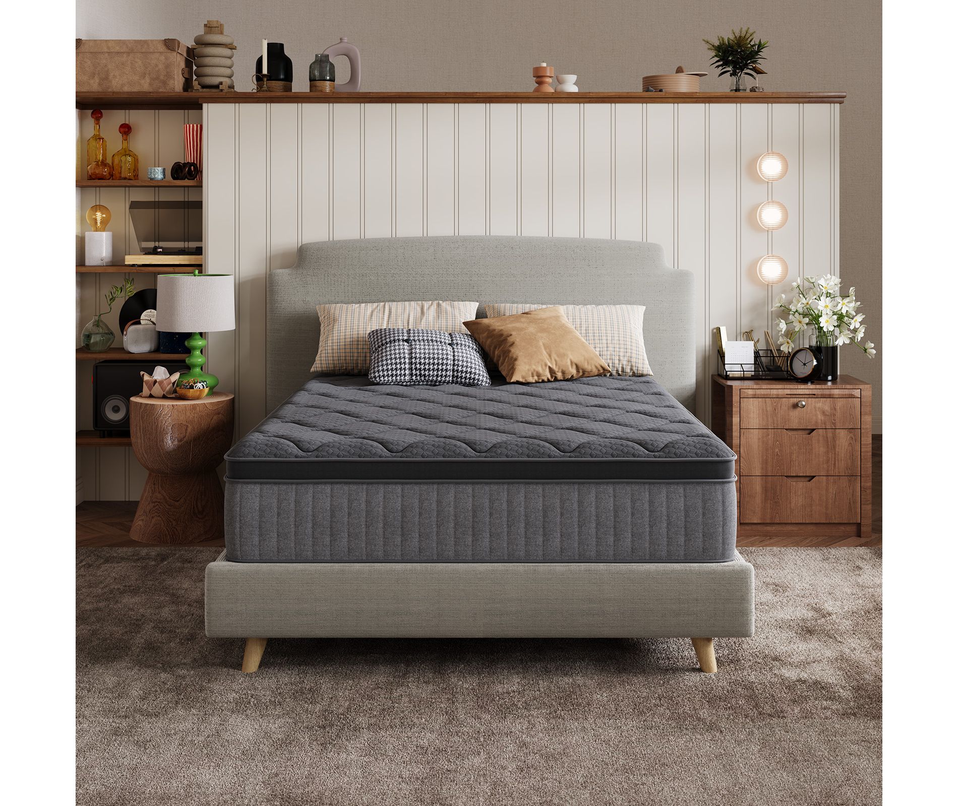 Avenco 6/8/10/12/14 Inch Hybrid Mattresses with Bonnell Spring and Gel Memory Foam for Cool Night Sleep & Pressure Relief, CertiPUR-US Certified