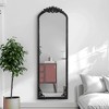 Lirago Arch Solid Wood Mirror Ornate Mirror Wall Mirror Retro Mirror with Carved Frame 64*21 Caramel - 2 of 4