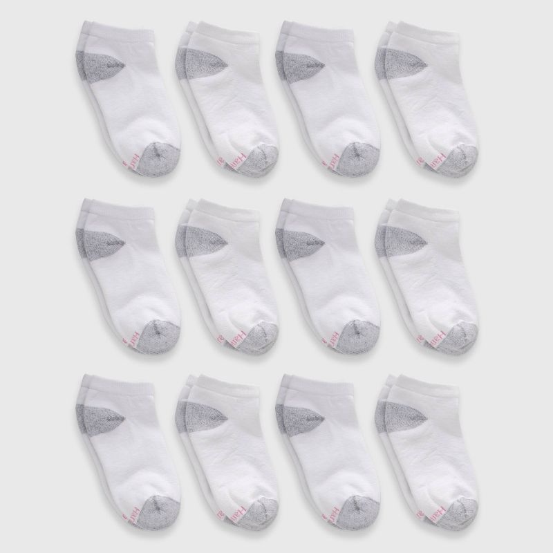 Hanes Women's Extended Size Cushioned 10+2 Bonus Pack Low Cut Socks - 8-12, 1 of 4