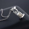 Diamond Gemstone Birthstone Hourglass Pendant Necklace in Silver with Chain - 2 of 4