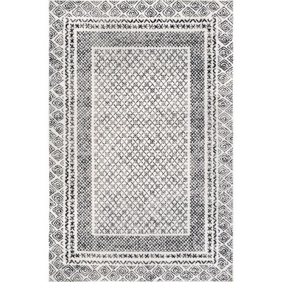 Nuloom Arabella Contemporary Bordered Indoor Area Rug, Gray, 4'x6'
