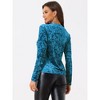 INSPIRE CHIC Women's Casual Vintage Velvet Crew Neck Long Sleeve T-shirts - 3 of 4