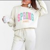 Simply Sage Market Spring Vibes Arched Varsity Lightweight Garment Dyed Sweatshirt - S - Ivory - 2 of 4