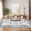 Premium 8x10 Washable Rugs - Non-Slip Vintage Floral Area Rug Grey, Low Pile, Anti-Slip Backing) - 2 of 4
