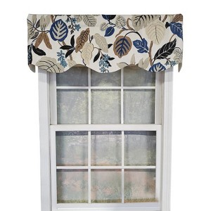 RLF Home Antonia Provence Colorful Leaves and Blossoms Effortless Installation Luxurious Window Treatment Valance 50" X 15" - 1 of 4