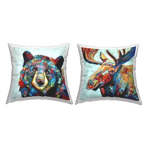 Stupell Industries Modern Vivid Wildlife Moose Bear (Set of 2) - 1 of 3