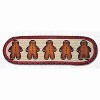 Earth Rugs Oval Stair Tread – Gingerbread Men Holiday Design, Braided Jute Christmas Accent, 27"x8.25" Festive Stair Rug - 2 of 3