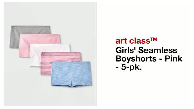Girls' 5pk Seamless Boy Shorts - art class™ Pink, 2 of 5, play video