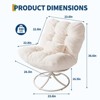 Oversize 360° Swivel Plush Lounge Chair with Metal Rocking Base - Winter Rattan Papasan Chair with 6.3" Deep Seat Cushion for Indoor & Outdoor Use - 2 of 4