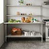 Flash Furniture Rawcliffe Portable Prep and Work Table with 18 Gauge Stainless Steel Top Shelf and Double Overshelves and Galvanized Steel Undershelf - 2 of 4