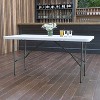 Flash Furniture 5-Foot Bi-Fold Granite White Plastic Folding Table - 2 of 4
