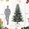 Pre-Lit Slim Aspen Fir Artificial Christmas Tree with 200 UL Clear Lights, Realistic Pinecones & Berries, Hinged Branches, Metal Stand - 2 of 4