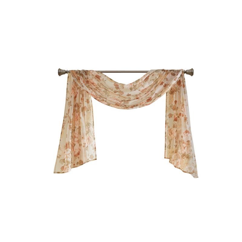 Simone Printed Floral Voile Sheer Scarf, 1 of 7
