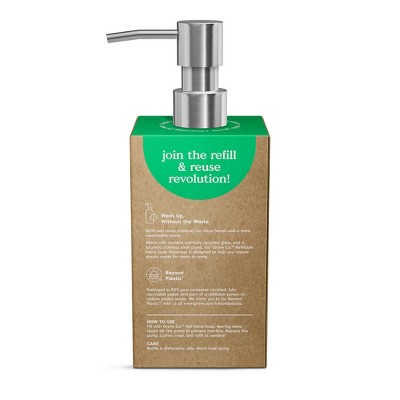 Stainless Steel and Glass Refillable Hand Soap Dispenser