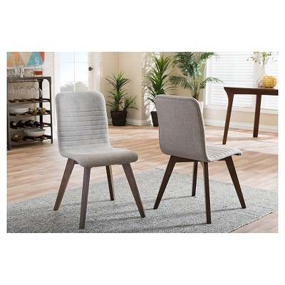 Scandinavian Light Grey Faux Leather Parsons Side Chair