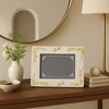 Decorative Cherry Blossom Picture Frame - Modern Porcelain Photo Frame for Tabletop Accent, Living Room Decor, or Office Desk - White & Gold - 3 of 4