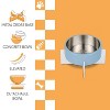 THE LICKER STORE Intersecta Small/Medium Concrete & Stainless Steel Bowl 16oz (2 Cups) w/ Metal Stand Pet Feeder - 3 of 4