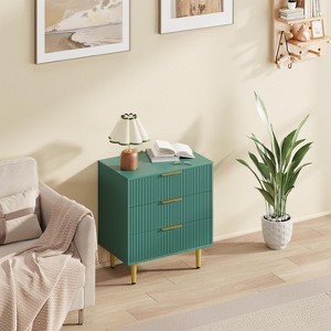 Fluted Dresser for Bedroom with Drawers, Wooden Chest of Drawers with Metal Handle - 1 of 4