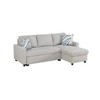 DOMETOUR Grey Flannelette 2-Piece Couch Living Room Sofabed - 2 of 4
