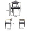 Christopher Knight Home Dalenor 5 Pieces Iron Frame Dining Set with Round Pedestal Table - 4 of 4