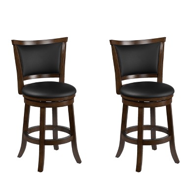 Set of 2 Counter Height Barstools Black Brown - CorLiving