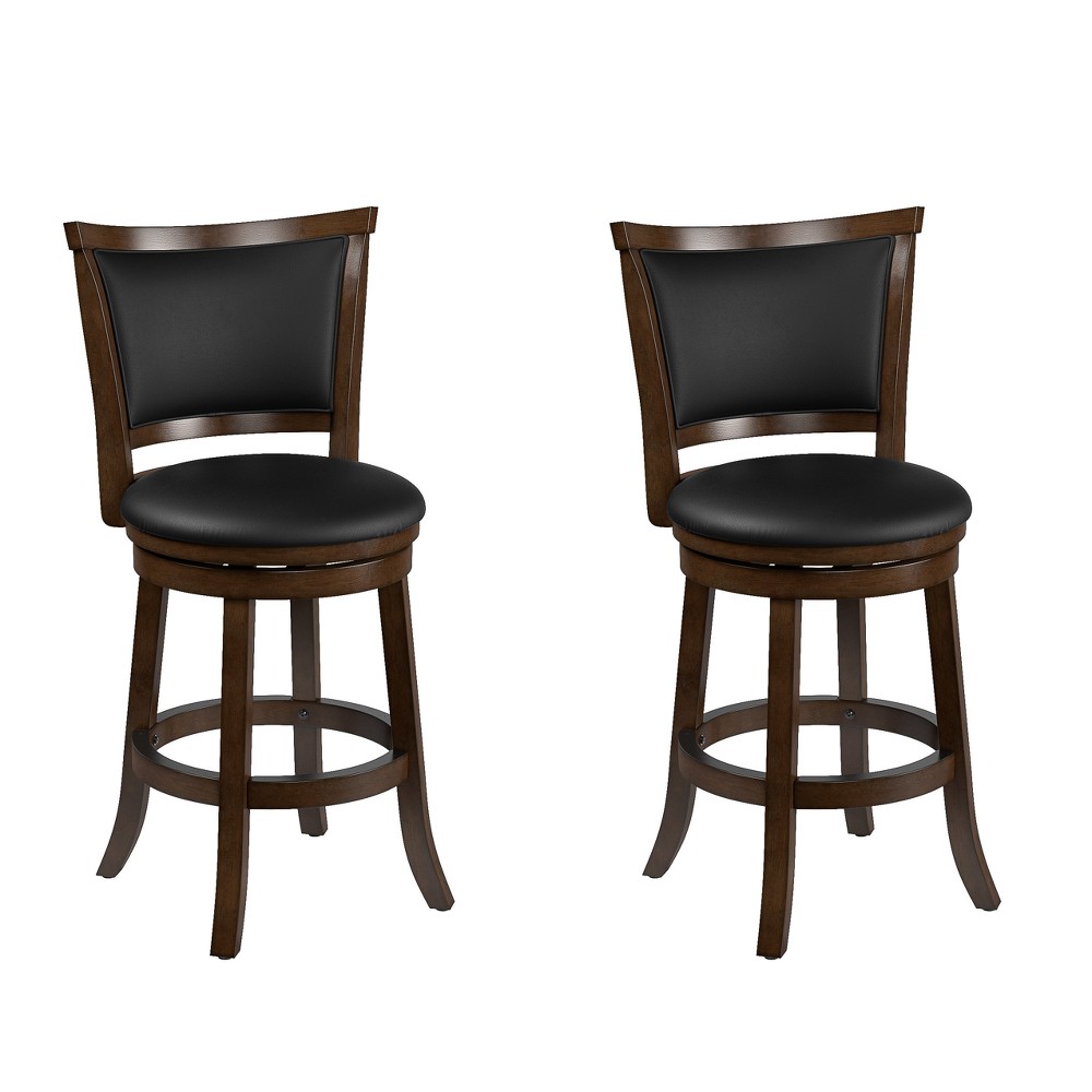 Photos - Chair CorLiving Set of 2 Counter Height Barstools Black Brown  