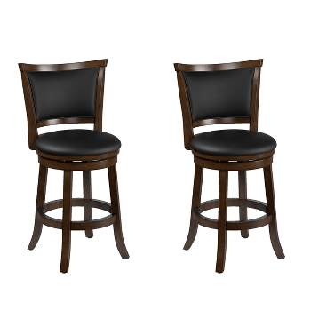 Set of 2 Counter Height Barstools Black Brown - CorLiving