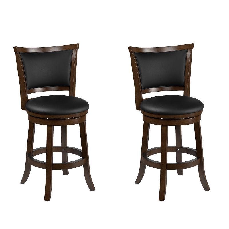 Set of 2 Counter Height Barstools Black Brown - CorLiving, 1 of 9