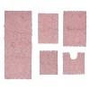 Bell Flower Collection Tufted Bath Rugs, Extra Soft and Absorbent, Non-Slip Bath Mats, Machine Washable Bathroom Mats, 5 Piece Set with Runner, Pink - 2 of 4
