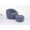 Lyngins Teddy Fabric Bean Bag Chairs for Kids and Adults,Comfy Lazy Chairs with Memory Foam and Footstool for Living Room - 3 of 4