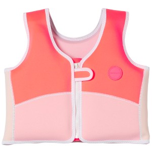 Sunnylife Kids Swim Vest 3-6 - Melody the Mermaid, Neon Strawberry, 66lb Cap - 1 of 4