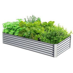 CLIHOME 6x3x1.5Ft Outdoor Galvanized Raised Garden Bed, Large Metal Garden Flowerpot Box - 1 of 4