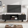 TROPOW Industrial TV Stand for 80 Inch, Modern Entertainment Center with 2 Drawers, Wooden Media Cabinet , TV Console Table , Black - 2 of 4