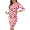 Women's Hoodie Dress Pullover Hoody Dress Casual Fitted Knee Length Dress with Pocket - 4 of 4