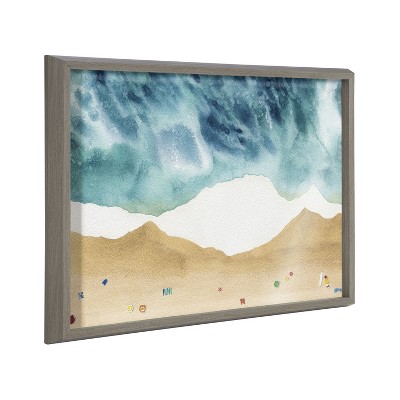 Kate and Laurel Blake North Shore Framed Printed Glass by Janet Meinke-Lau, 18x24, Gray
