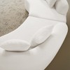 Wooakway 107" 4 Seats White Upholstered Sofa with Armrest Teddy Velvet Compression Couch with 4 Pillows - 4 of 4
