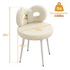 Vanity Chair with Back, Makeup Chair, Swivel Design,No Wheels,Small Upholstered Vanity Chair for Girls with Cute Bow Backrestst for Bedroom - 2 of 4