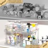 Aoibox 2-Tier Clear Under Sink Pull-Out Cabinet Organizer with Dividers Stackable Bathroom Kitchen Pantry Storage - 4 of 4
