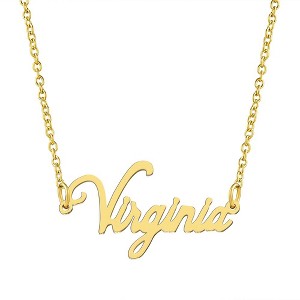 KISPER 18K Gold Plated Stainless Steel Personalized Name Pendant Necklace - 1 of 4