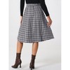 INSPIRE CHIC Women's Vintage Plaid High Waist Pleated A-Line Midi Skirt - 3 of 4