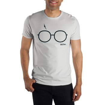 Harry Potter Glasses & Scar Mens White Short Sleeve Shirt