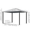 10' x 12' Hardtop Gazebo Canopy with Polycarbonate Roof, Aluminum Frame, Permanent Pavilion Outdoor Gazebo with Netting, for Patio, Garden - 3 of 4