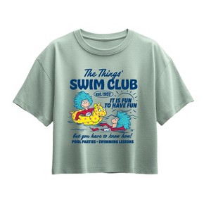 Girls' - Dr. Seuss - The Things Swim Club Short Sleeve Boxy Graphic T-Shirt - 1 of 3