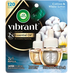 Air Wick Vibrant Scented Oil Air Freshener - Cotton Blossom & White Lotus - 0.67 fl oz/2ct - 1 of 4