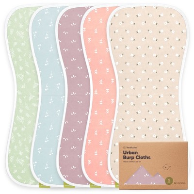 Image of KeaBabies 5pk Urban Baby Burp Cloths, Organic Burping Cloth for Babies, Burp Rags for Baby Girls, Boys  (Blooms)