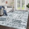 Large Area Rug, Washable Vintage Carpet, Soft Non-Slip Chenille Floor Mat, Non-Shedding for Living Room, Office - 4 of 4