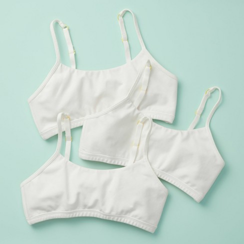 Yellowberry Girls' 3pk Best Cotton Starter Bras With Convertible Straps - X  Small, Cloud Paint : Target